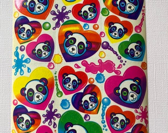 vintage Lisa Frank Panda paint splatter sticker sheet Complete 1990s S162