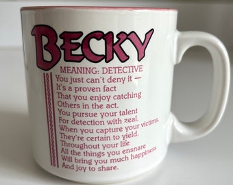 vintage Becky personalized coffee mug with name meaning funny mug