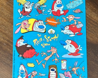 vintage Ren and Stimpy sticker sheets Nickelodeon 4 sheets 90s kid