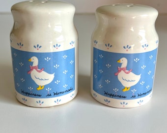 1980s Goose with bow salt and pepper shakers