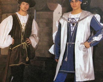 McCall's 2802 Men's Renaissance Costume pattern size Large XLarge L XL new uncut leggings tunic hat surcoat shirt cosplay