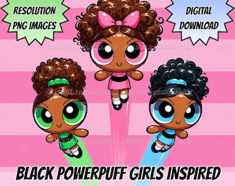 Black Powerpuff Girls Inspired Digital Art | Digital Download