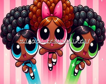 Black Powerpuff Girls Inspired Digital Art
