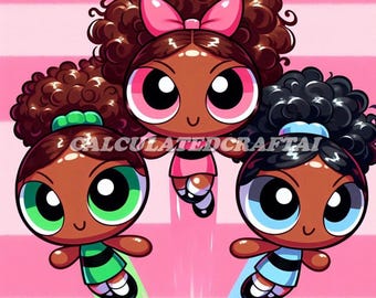 Black Powerpuff Girls Inspired Digital Art