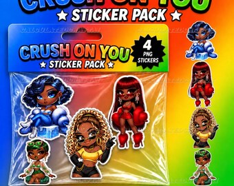 Colorful Chibi Fashion Doll Digital Stickers | 4 Pack Bundle | For Planners, GoodNotes, Vision Boards, Scrapbooking & DIY crafts