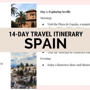 14-Tage Spanien Reiseplan PDF - Ausführlicher Reiseführer, Spanien Reise, Europa Reise, Reiseplaner, Reiseplaner, Reiseplaner, Journal