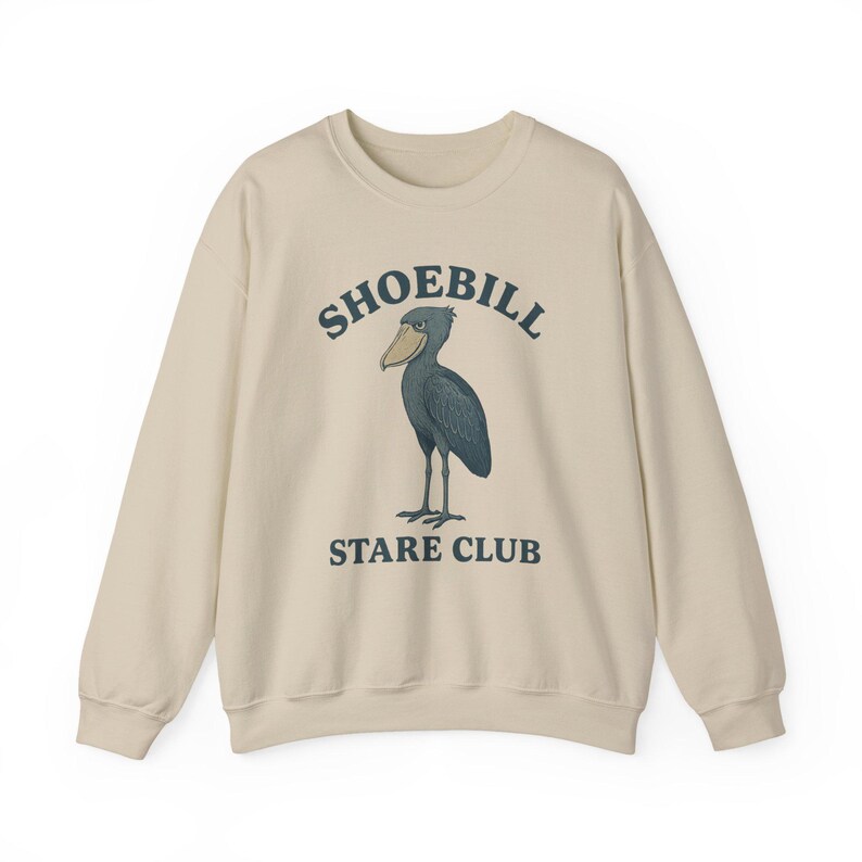 Shoebill Stare Club Sweatshirt, Funny Bird Lover Crewneck, Quirky Shoebill Shirt image 8