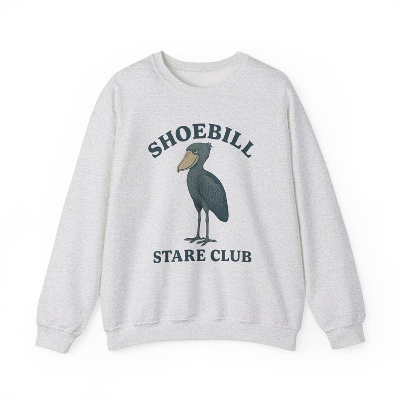 Shoebill Stare Club Sweatshirt, Funny Bird Lover Crewneck, Quirky Shoebill Shirt image 7