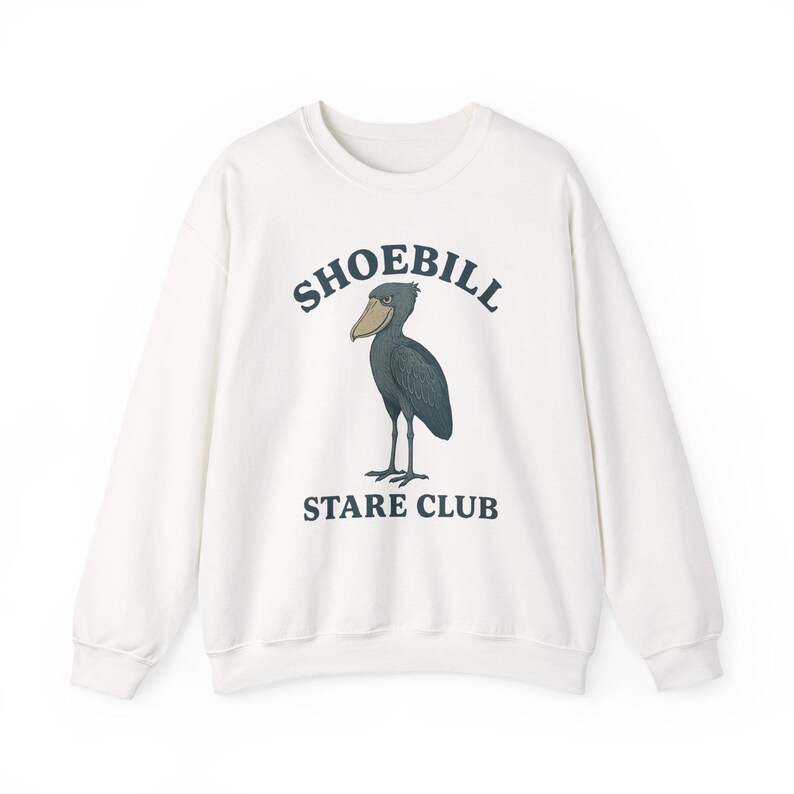 Shoebill Stare Club Sweatshirt, Funny Bird Lover Crewneck, Quirky Shoebill Shirt image 9
