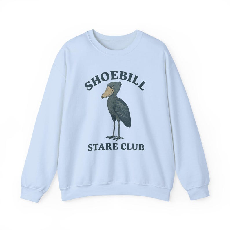 Shoebill Stare Club Sweatshirt, Funny Bird Lover Crewneck, Quirky Shoebill Shirt image 6