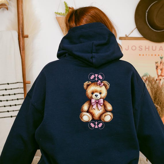 Cozy Always Teddy Bear Hoodie for Women, Soft Cozy Aesthetic Sweatshirt, Cute Teddy Hoodie, Girly Comfort Hoodie, Gift for Her
