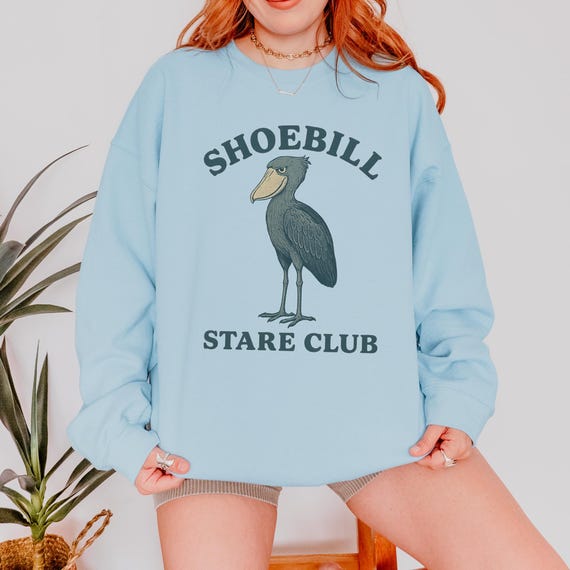 Shoebill Stare Club Sweatshirt, Funny Bird Lover Crewneck, Quirky Shoebill Shirt