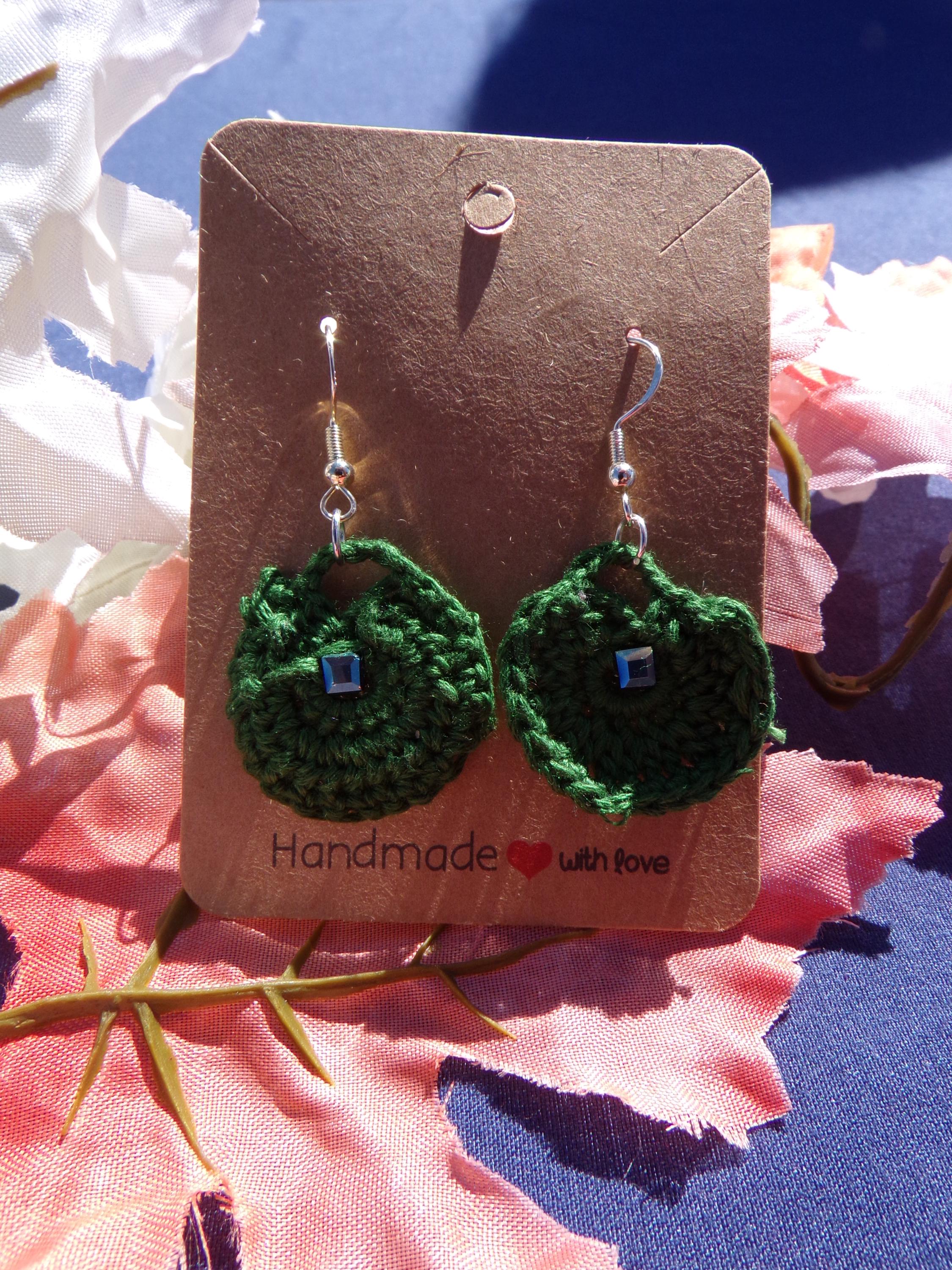 Emerald Enchantment Earrings: Handmade Statement Jewelry - Thumbnail 2