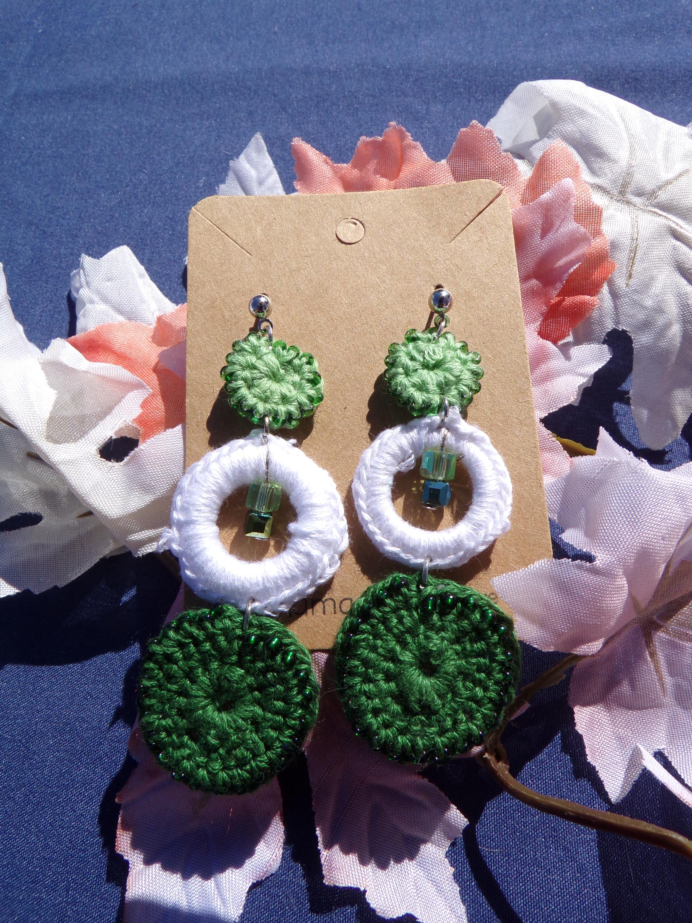 Verdant Whimsy Earrings: Handmade Statement Jewelry - Thumbnail 2