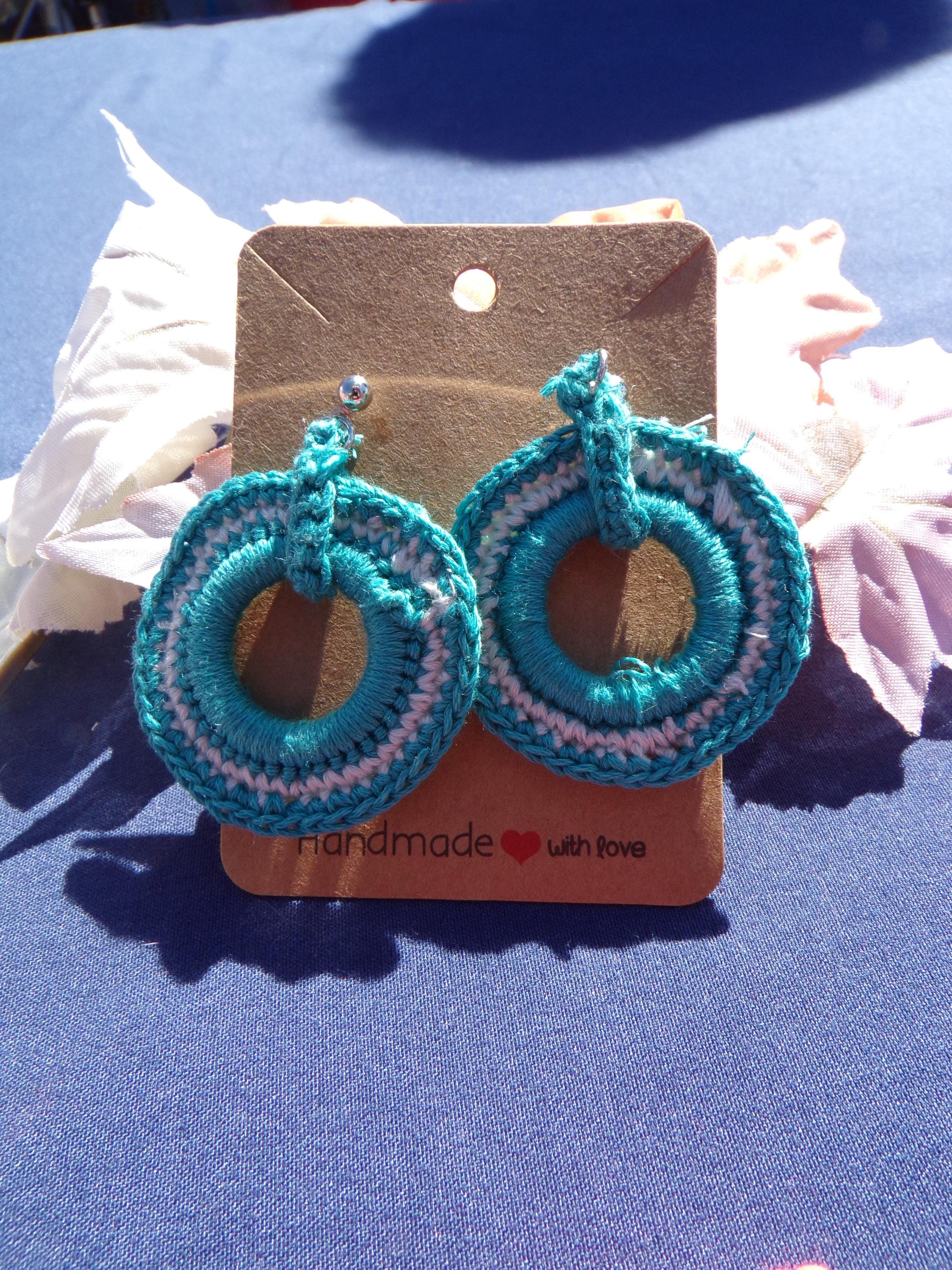 Ocean Breeze Crochet Earrings: Handmade Statement Jewelry