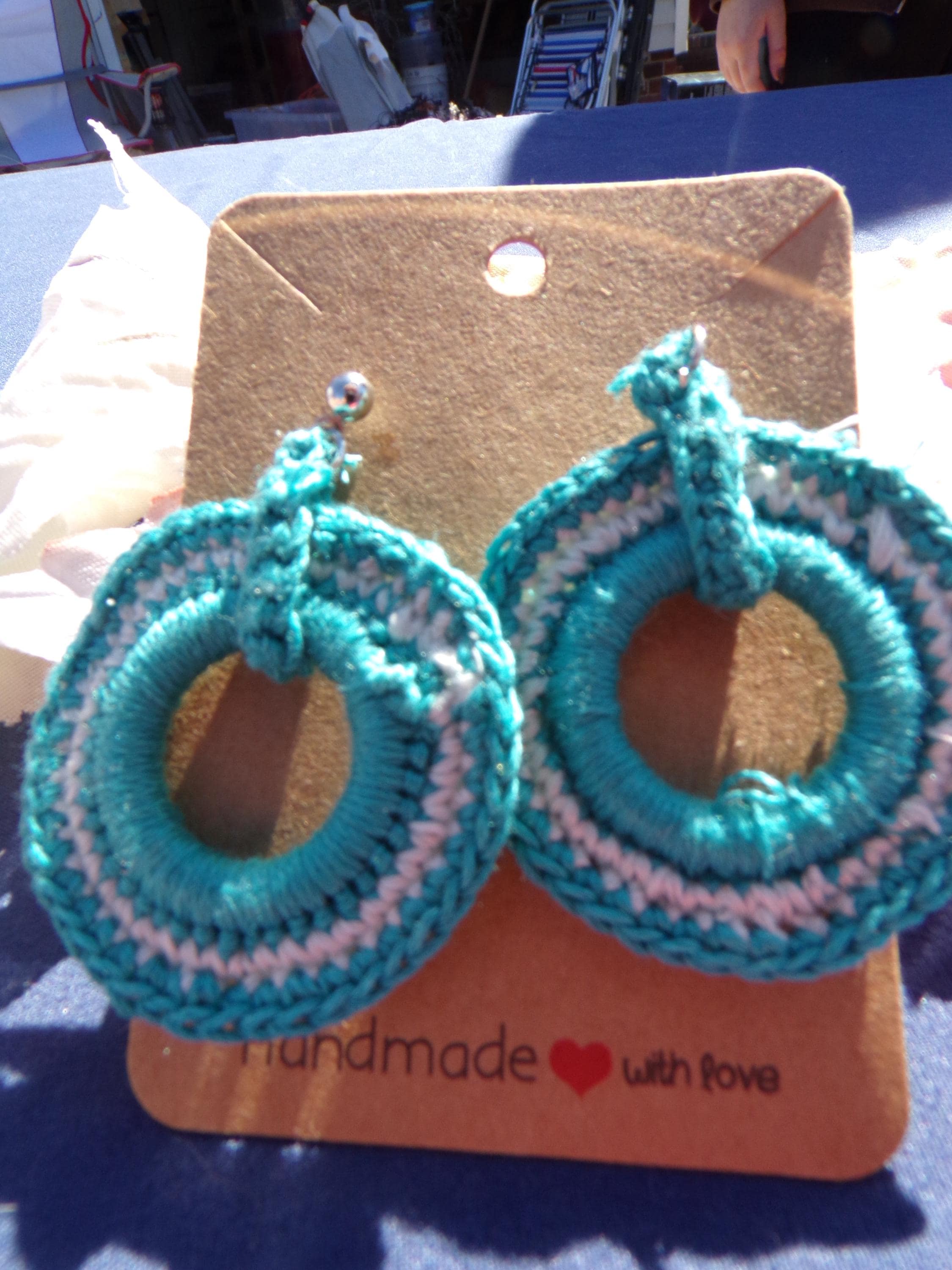 Ocean Breeze Crochet Earrings: Handmade Statement Jewelry - Thumbnail 2