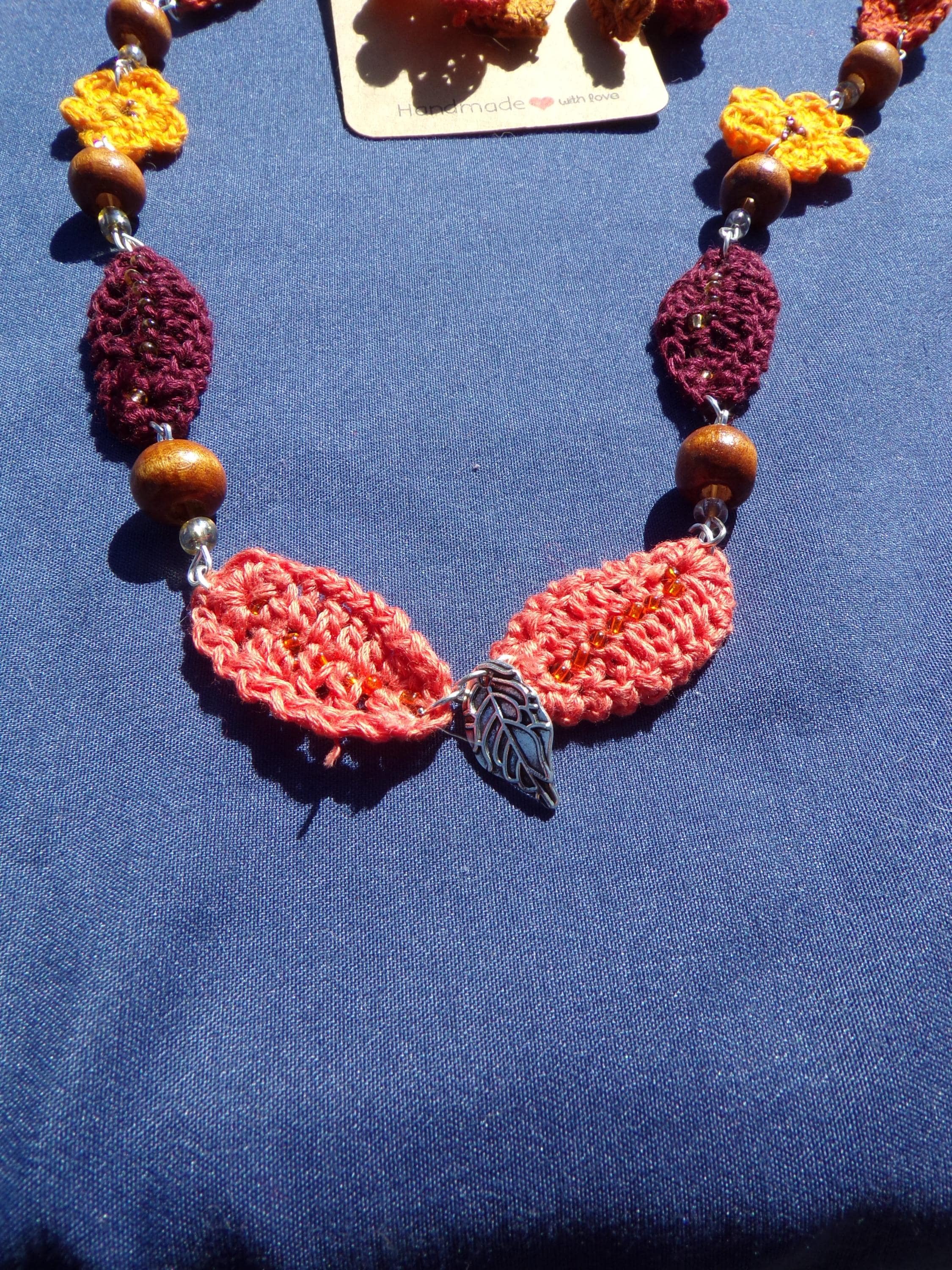 Autumn leaves necklace set: Handmade Statement Jewelry - Image 1