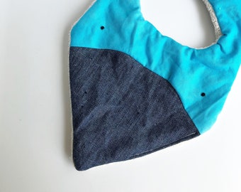 Organic Baby Blue Goose Duck Denim Bib Face