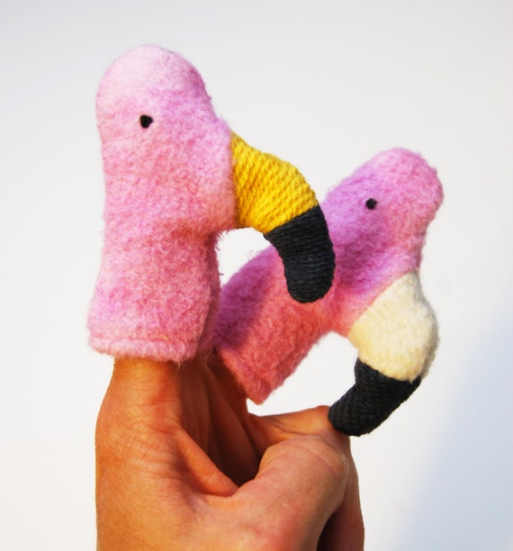 flamingo hand puppet