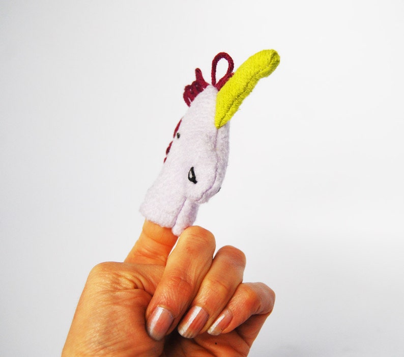 Eco Friendly Organic Finger Puppet Purple Unicorn Fantasy Horse Toy image 3