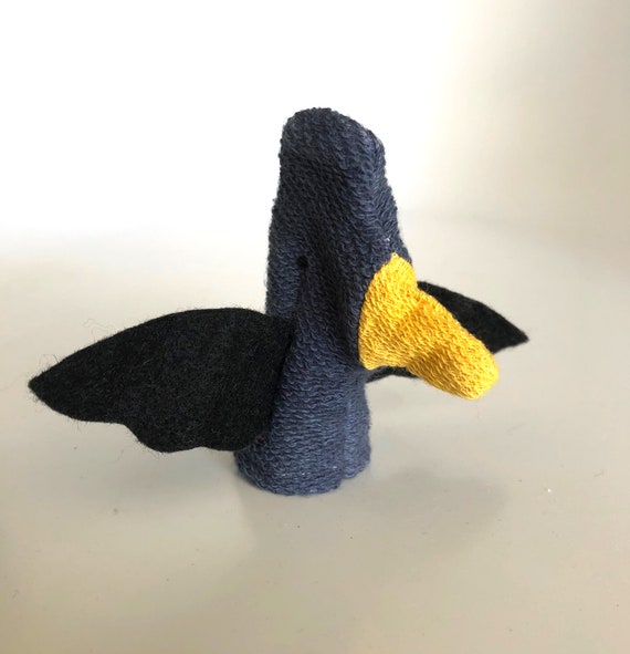 crow finger puppet