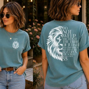 Black and White Lion PNG Bundle | Revelation 5:5 Lion of Judah Sublimation & DTF Design | Christian Shirt Pocket and Back image 8