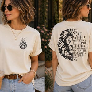 Black and White Lion PNG Bundle | Revelation 5:5 Lion of Judah Sublimation & DTF Design | Christian Shirt Pocket and Back image 11