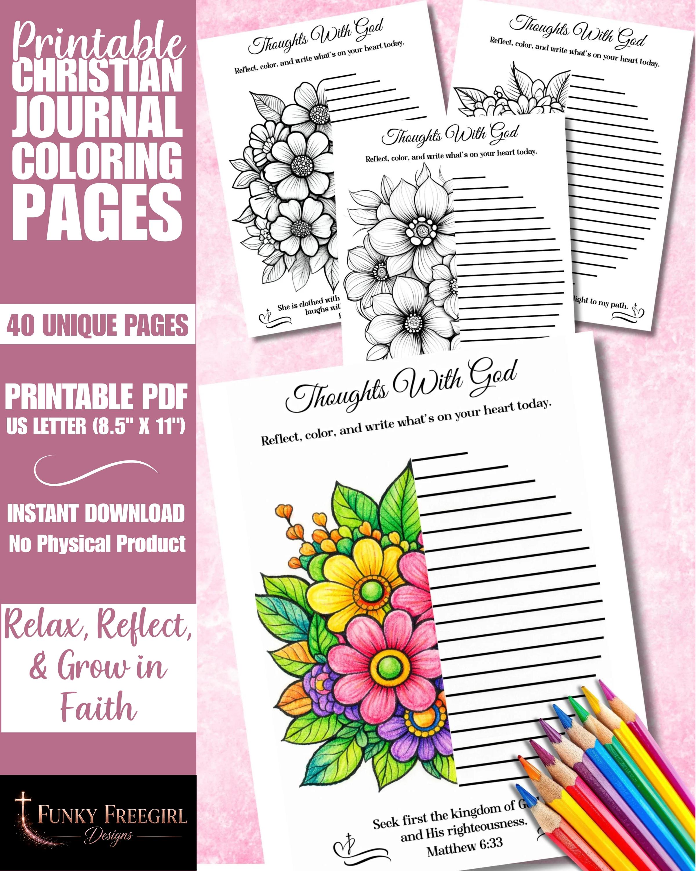 Printable Christian Journal Coloring Pages, Bible Verse Coloring Pages ...