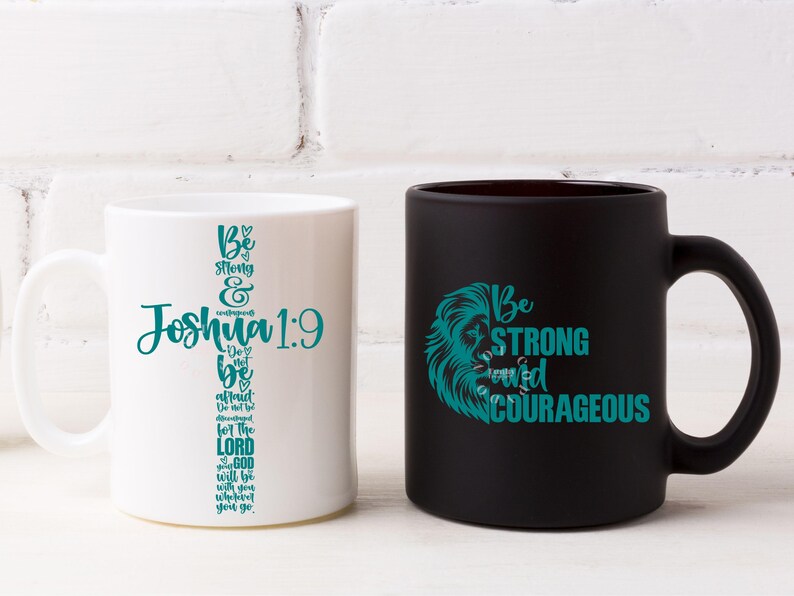 Joshua 1:9 Cross PNG | Teal Bible Verse Sublimation Design | Be Strong ...
