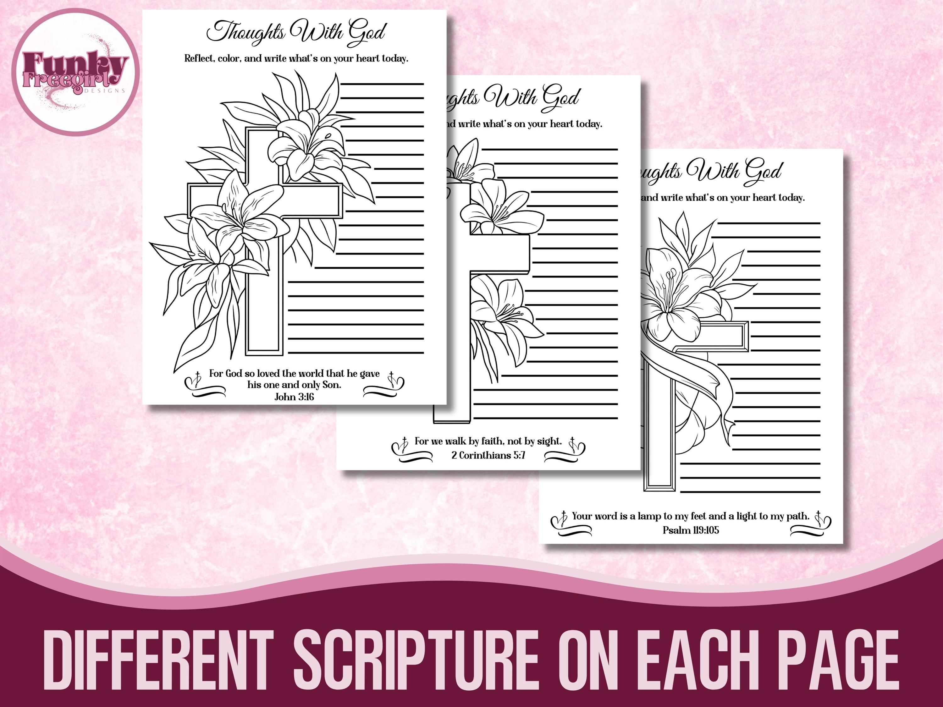 Christian Coloring Pages for Adults Printable, Bible Verse Journal ...
