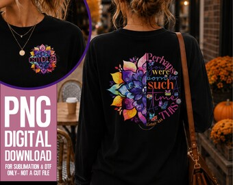 Esther 4:14 PNG | Perhaps You Were Born For Such a Time as This Christian Sublimation & DTF Design | Bible Verse Shirt Pocket and Back
