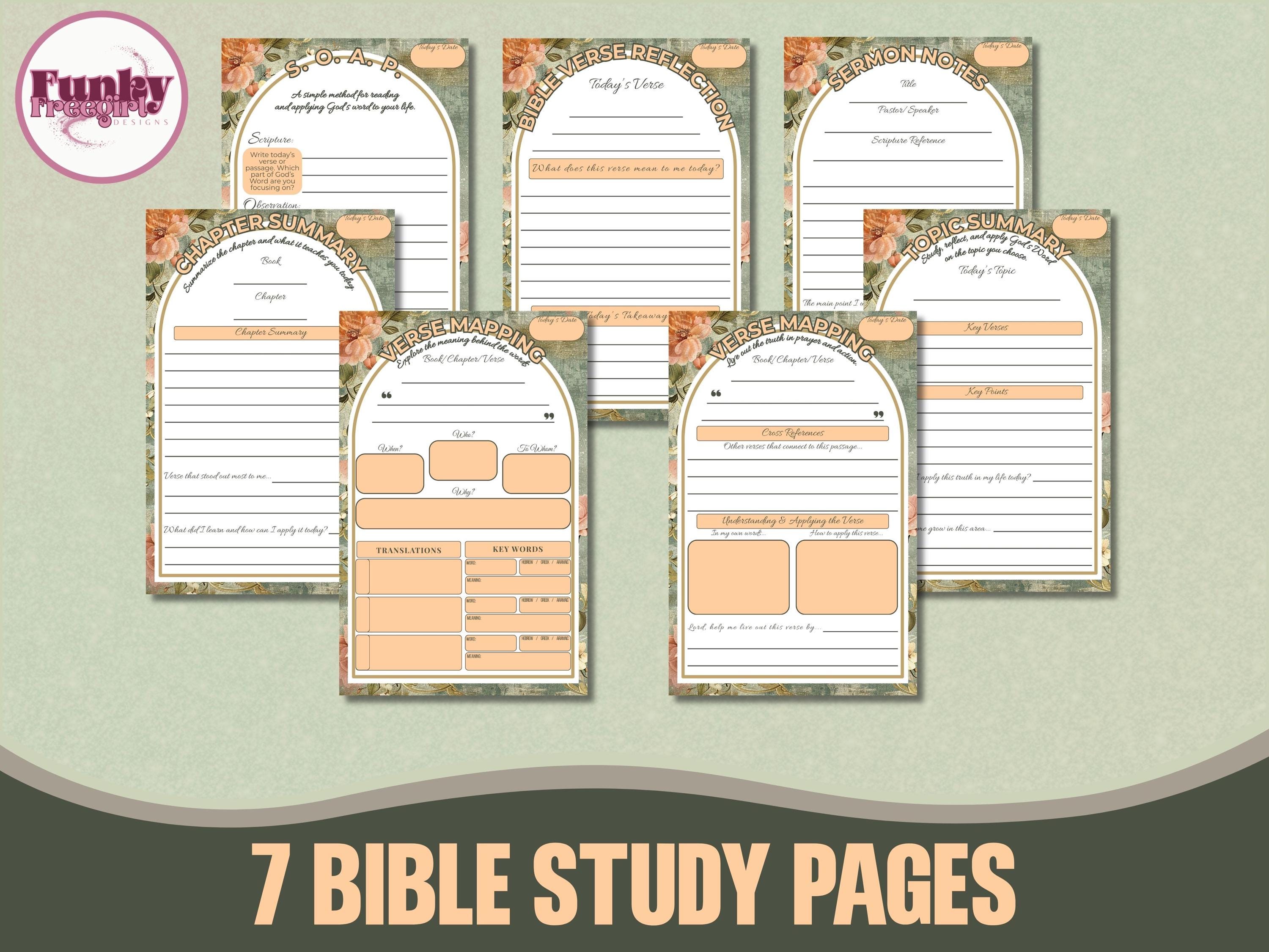 Faith Journal Printable, Bible Study Journal for Women, Christian Devotional Journal PDF ...