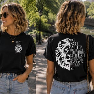 Black and White Lion PNG Bundle | Revelation 5:5 Lion of Judah Sublimation & DTF Design | Christian Shirt Pocket and Back image 4