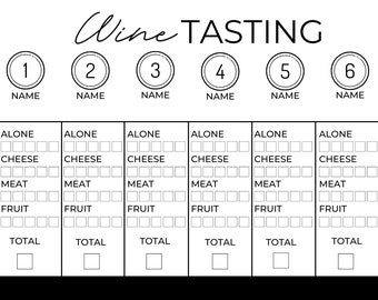 Wine Tasting Placemat Template