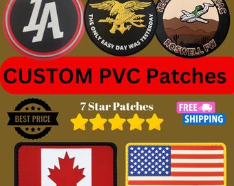 Custom PVC Patches, Military & Morale, Hook and Loop Backing