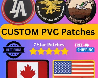 Custom 3D PVC Patches, Military, Dog, Morale, UV, Hook Loop patches, Airsoft patches