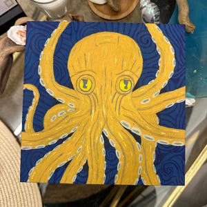 Octopus wooden storage box - storage wood box octopus