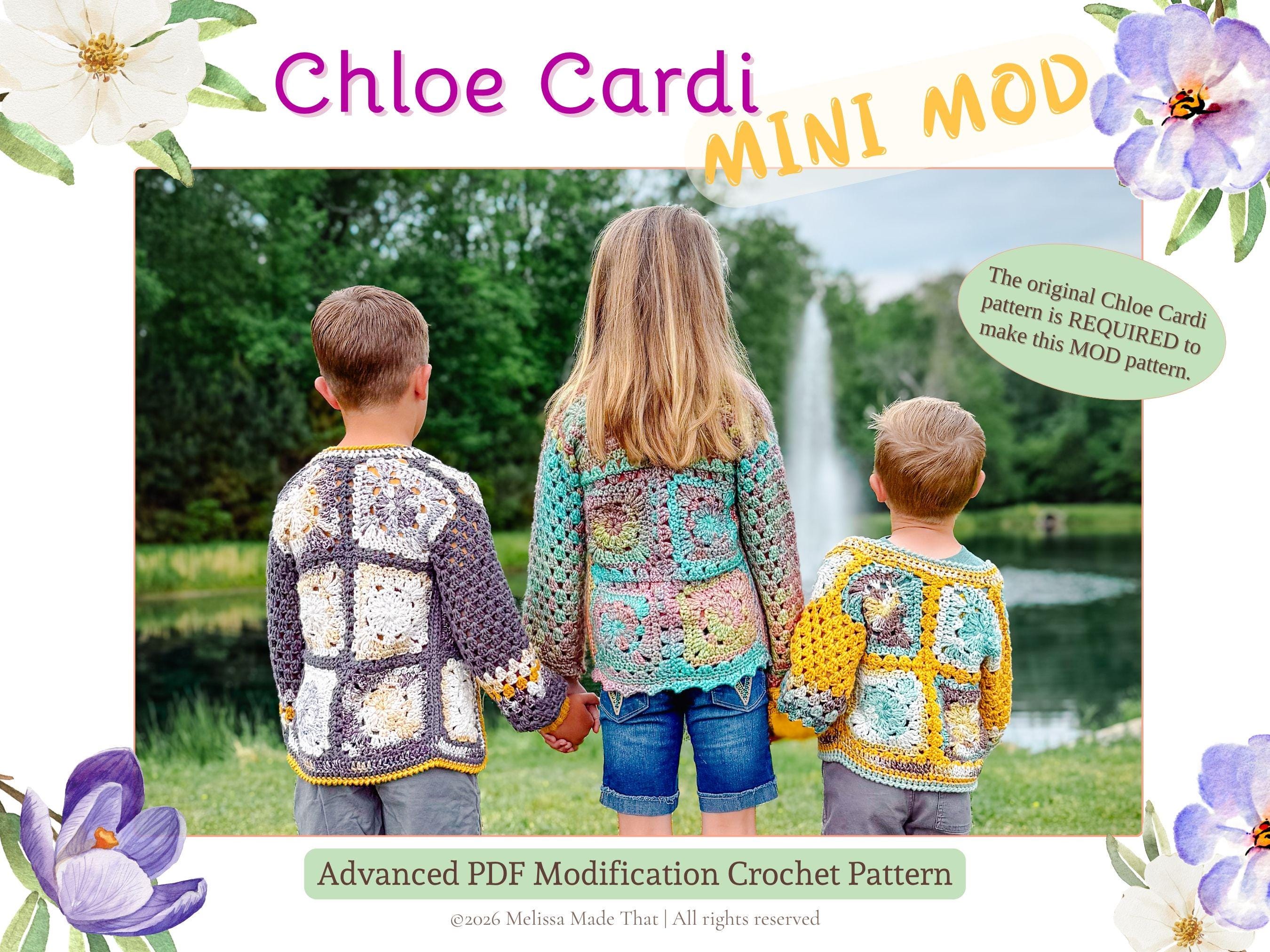 MINI MOD Chloe Cardigan (CHILD) Crochet Pattern / Granny Square