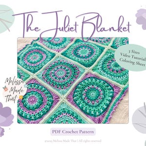 Juliet Blanket Crochet Pattern / Granny Square Blanket Pattern / Crochet Pattern / 3 Sizes / Baby Blanket / Throw Blanket