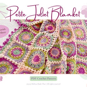 PETITE Juliet Blanket Crochet Pattern / Granny Square Throw Blanket / Mandala