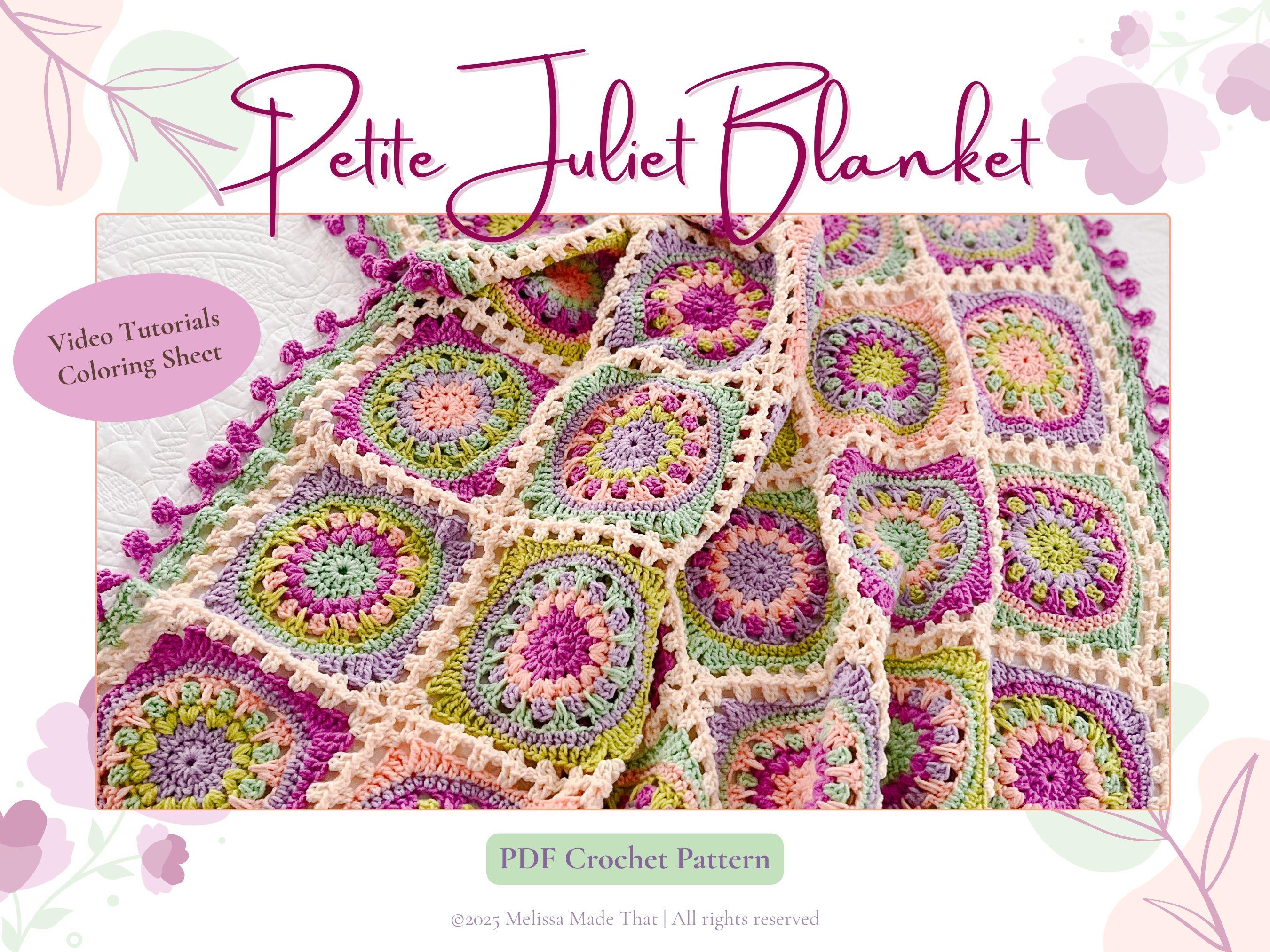 30 Mandala Blanket Crochet Patterns for Round, Square, and Star-Inspired Throws 24 Petite Juliet Mandala Granny Square Blanket Pattern