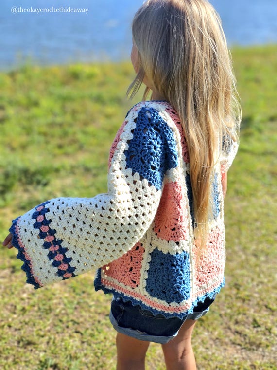 MINI MOD Chloe Cardigan (CHILD) Crochet Pattern / Granny Square