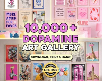 10,000+ Dopamine Wall Decor Art Bundle, Maximalist Printable Set, Preppy Aesthetic Wall Hanging For Apartment, Dorm, Kitchen, & Living Rooms