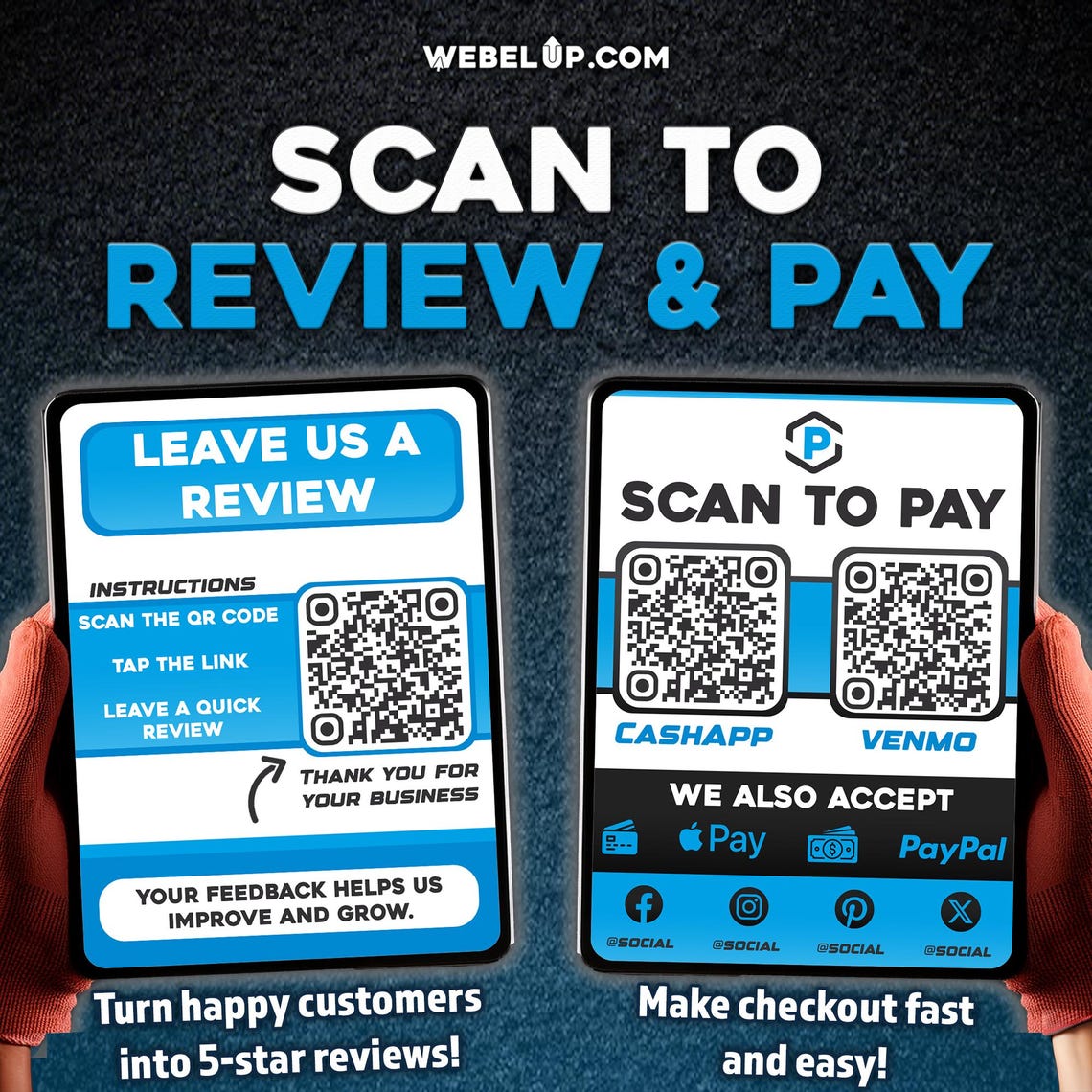 Qr Code Hand Washing Pressure Washing QR Scan to Pay & Review, Gutter, Window, Roof Cleaning ...
