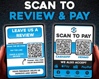 Pressure Washing QR Scan To Pay & Review, Gutter, Window, Roof Cleaning Service, Power Washing Poster, Car Wash, Driveway, Exterior Template