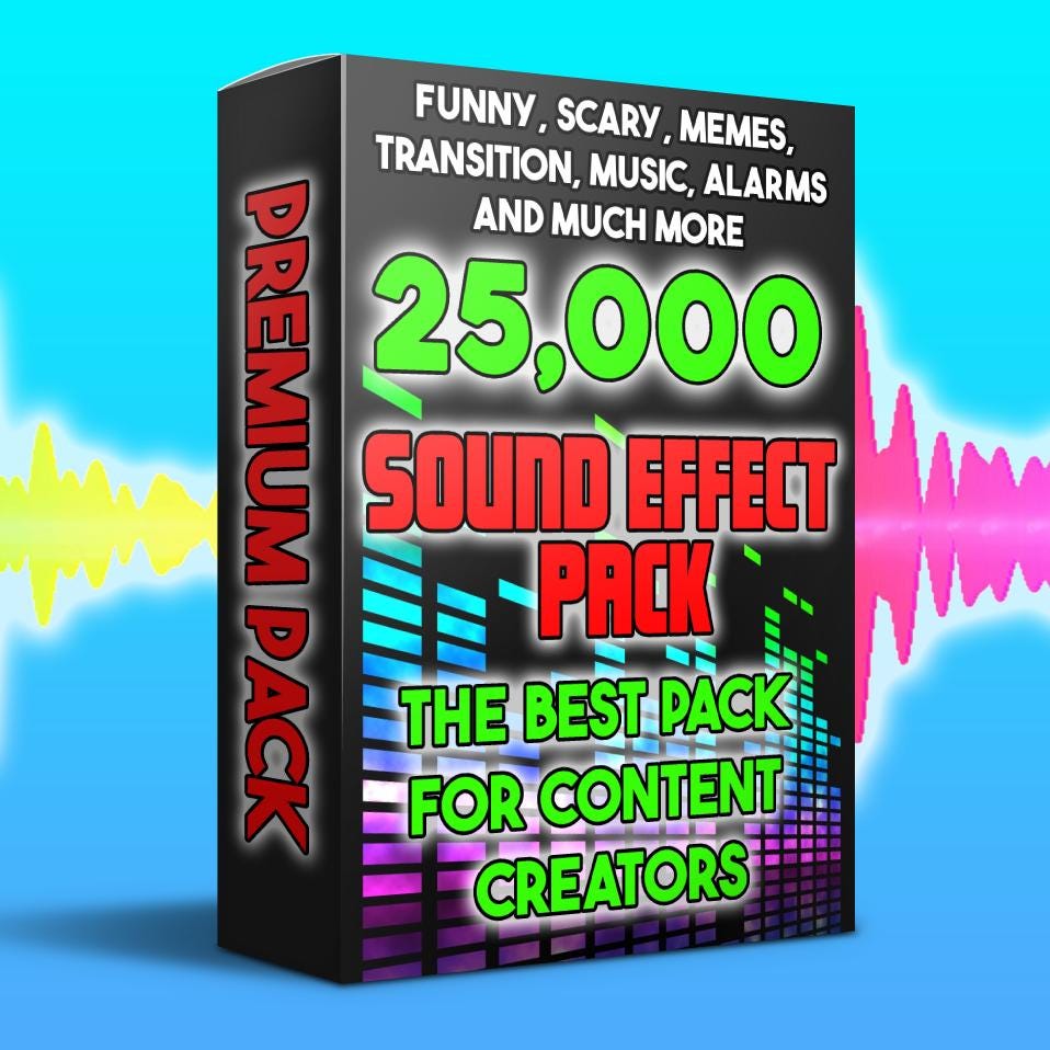 25,000+ High-quality Sound Effects Pack – Scary, Meme, Funny
