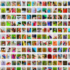 May include: A collage of 100 small images showing various crafts and DIY projects. The images are arranged in a grid pattern and feature a variety of colors, textures, and materials. Some of the projects include painting, drawing, sculpting, jewelry making, and woodworking.
