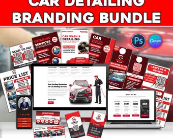 Car Detail Starter Kit, Website Template, Business & Loyalty card, Flyers, Door Hanger, Price List, Link In Bio, QR Scan To Pay / Review