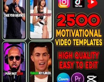 2500 Viral Motivational Videos, Quote, Caption, Inspirational Speech, Template, Black & white, YouTube Short, Instagram Reel, TikTok DFY