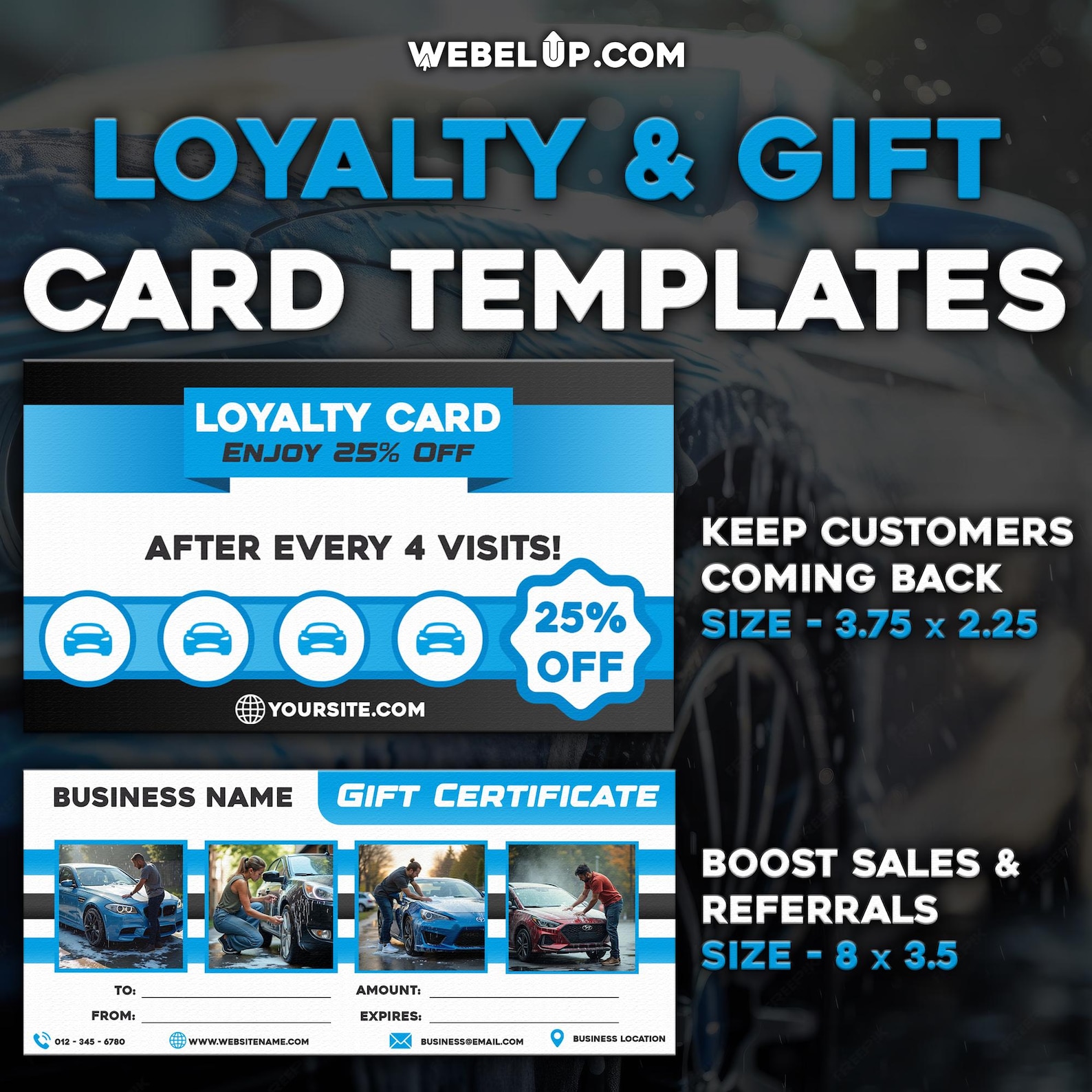 Car Detailing Gift Certificate Template, Automotive Services Business